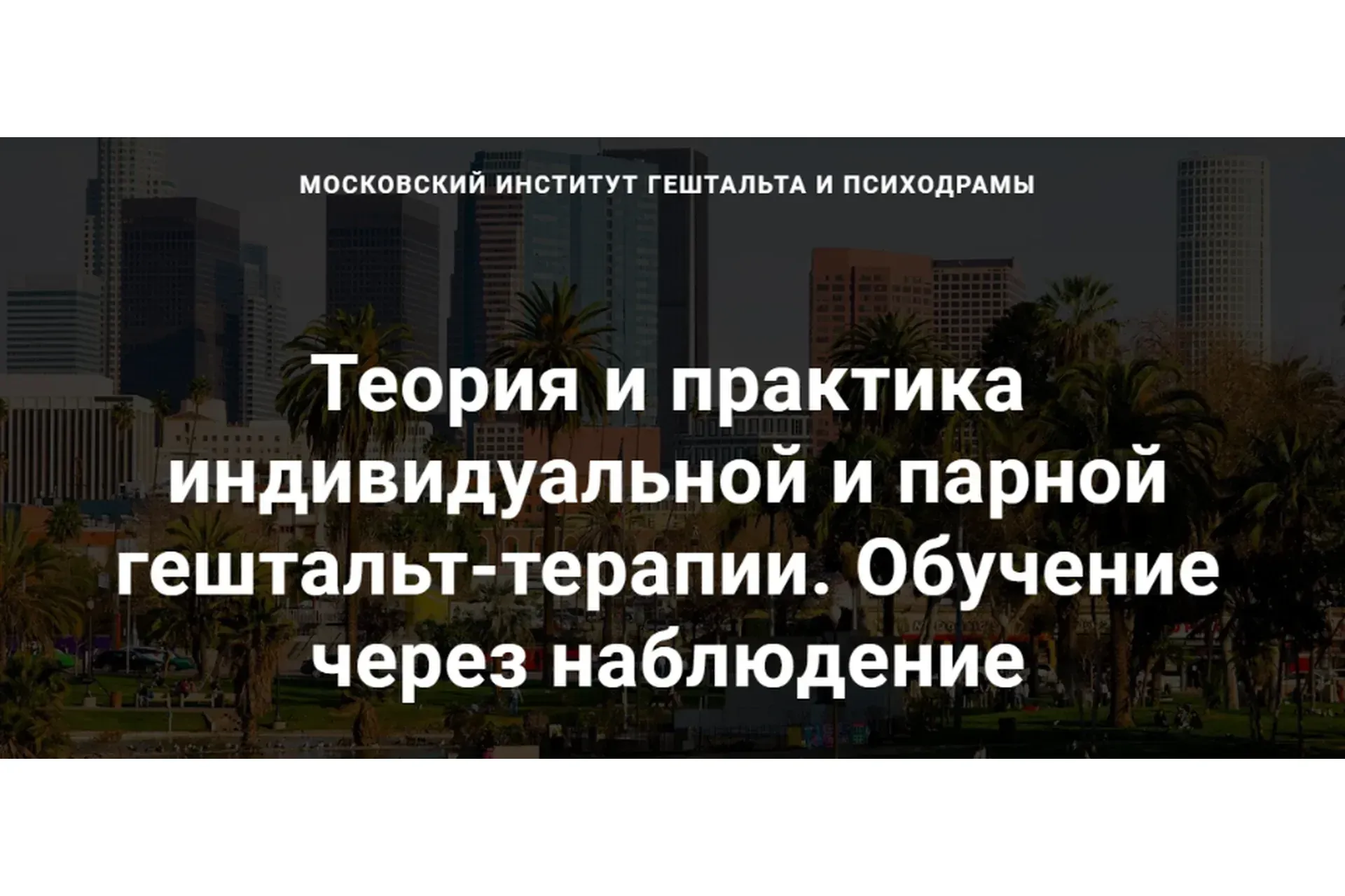 [МИГИП] Теория и практика индивидуальной и парной гештальт-терапии. Пакет Basic (Роберт Резник)