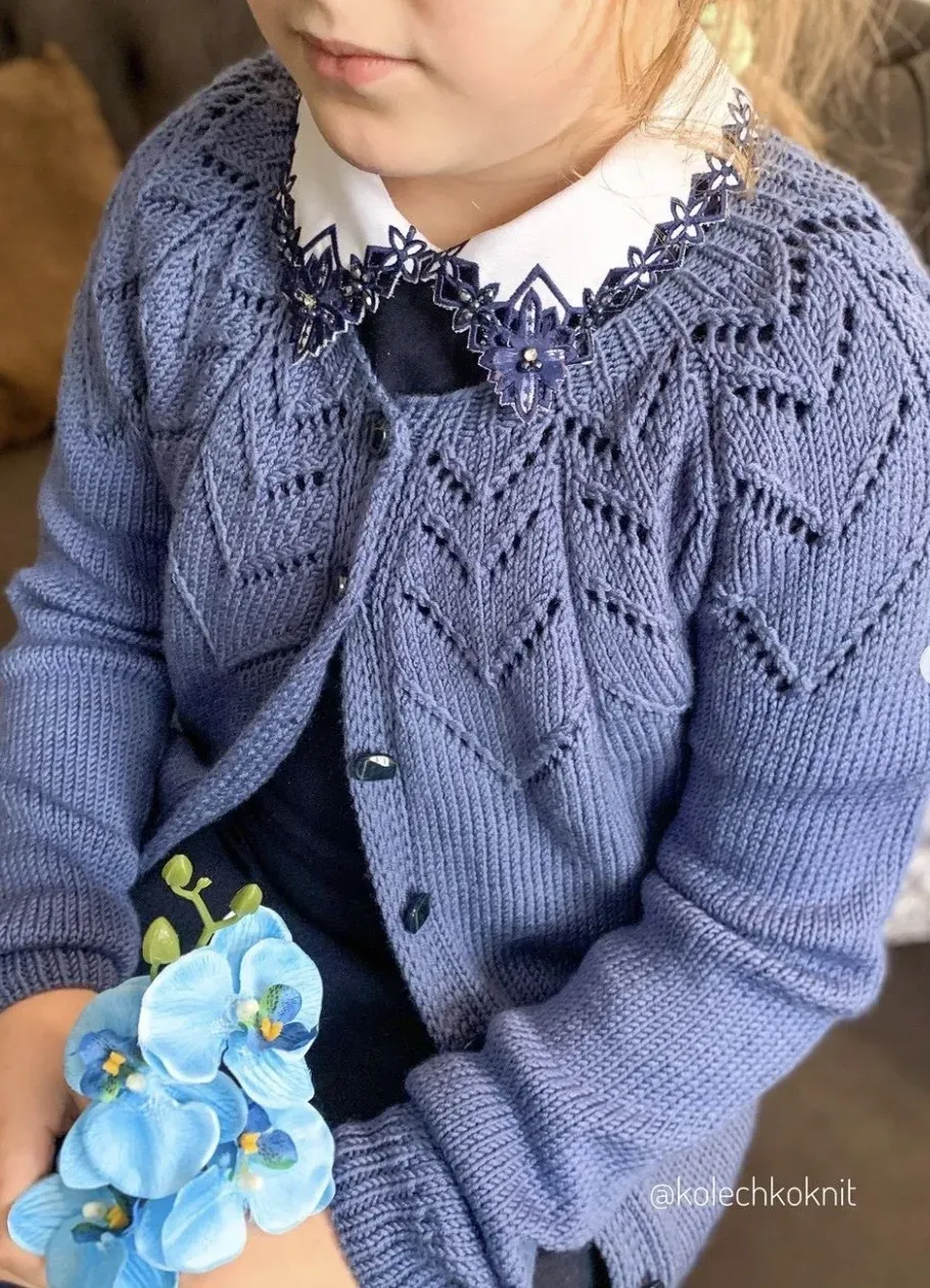 [kolechkoknit] Детский кардиган Аврора (Ольга Кольцова)