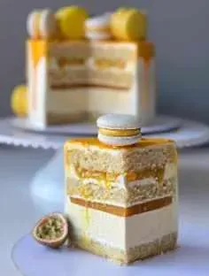 Бисквитный торт и макарон «Манго-Маракуйя» (Александра Голобородько) @my_cake_aleks