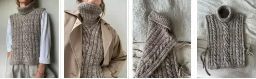 [Вяжи.ру] Безрукавка с воротом Twist Loop Collar (Otherloops)