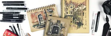 [Marker School]  Архитектурный скетчинг на крафте (Екатерина Пластинина)