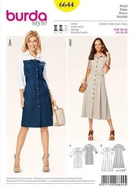 Платье-рубашка №6644 — выкройка из Каталог Burda весна-лето/2016 [Burda Style]