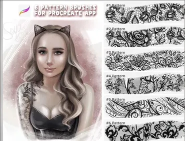 Кисти procreate. Кисти - кружево (Алина Сова)