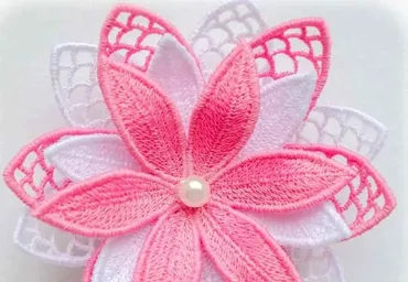 Дизайн машинной вышивки Объемный кружевной цветок, fsl0044 [Embroideryshop]