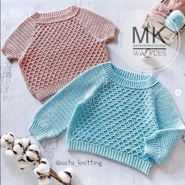 Джемпер, футболка Waffles (sota_knitting)