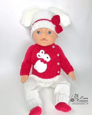 Костюмчик Зайка для куклы беби бон 43 см (Елена Кочихина)