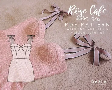 Платье бюстье Rose Cafe Bustier Dress. Размер 32 (Daria Patternmaking)