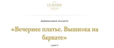 [Le.barm] Вечернее платье. Вышивка на бархате. Cерия 3