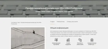 [M&MU Business School (UK)] Профессиональный онлайн курс Mini MBA Professional (2020)