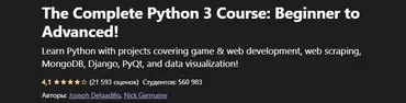 [Udemy] The Complete Python 3 Course: Beginner to Advanced! (Joseph Delgadillo, Nick Germaine) [ENG]