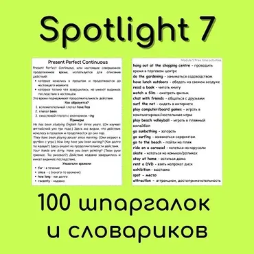 Spotlight 7 - 100 шпаргалок и словариков (Елена Шошова)
