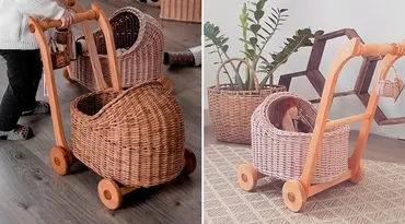 Онлайн урок по плетению коляски для детских игр. Коляска для кукол (Кристина Строде)