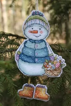 Снеговик с корзинкой (Елена Шестакова)