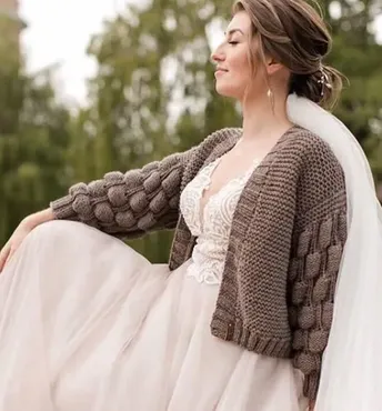 Свадебный кардиган Малинки (opferina)