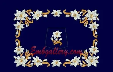 [Машинная вышивка] Дизайн «Лилии» набор для покровцов и воздухов [Embgallery]
