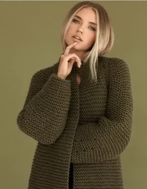 [Вяжи.ру] Пальто из толстой пряжи Moss (Ким Харгривз)