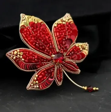[Вышивка] Брошь Каштан (christie_jewelry)