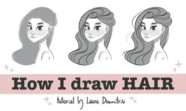 Как рисовать волосы персонажа / How I draw hair (Laura Dumitriu)