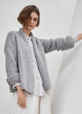 Реглан Raglanjacke mit Schalkragen glatt rechts (Lana Grossa)