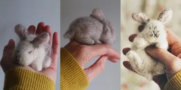Вязаный спицами кролик Teeny Tiny Bunny (Клер Гарланд)