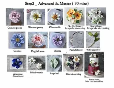Flower Piping & Decorating Online Course. Step 3. Кремовая флористика в корейской технике (Jihye Yun)