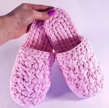 Цветочные тапочки (ledi_knit)