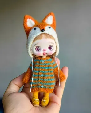 [BambinoDolls] Комплект шапочка+ кардиган, комбинезон для ob11 обитсу 11