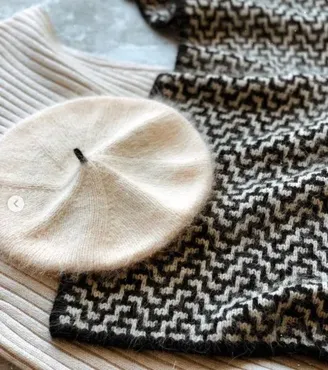 Комплект: Палантин Нypnosis» + Берет «Мerci (shapetko_knitwear)