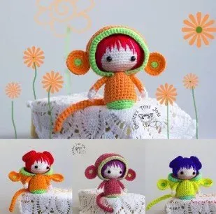 Маленькая куколка Обезьянка из серии Tanoshi (Татьяна Коробкова)