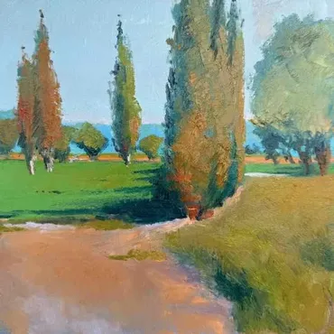 Пейзаж с кипарисами (Фания Сахарова)