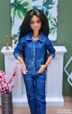 [YG Dollstyle] Джинсовый комбинезон для стандартной Барби (Юлия Грамотнева)