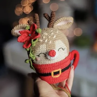 [lysenkocrochet] Оленяшка в чашке (Татьяна Лысенко)