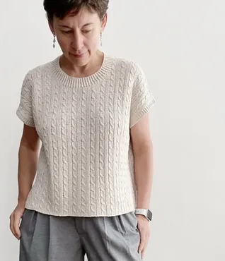 [katarinkaknits] Топ Delicate Cables (Kate Terentyeva)