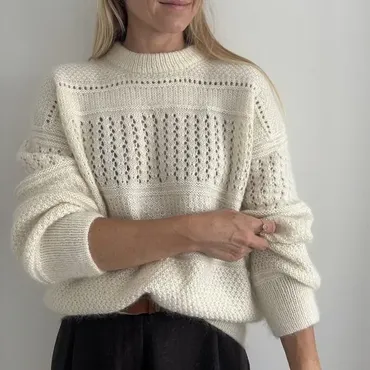 [Вяжи.ру] Текстурный свитер с японским плечом Maude Sweater из пряжи с кашемиром (Cheryl Mokhtari)