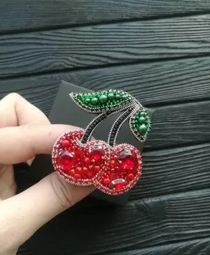 Брошь «Вишня» (broshka_kbr)
