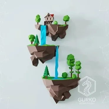 [gurkostudio] Парящие острова. Водопад (Илья Гурко)