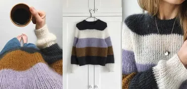 [Вяжи.ру] Пуловер с полосками Sequence (Petite Knit)