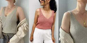 [Вяжи.ру] Топ резинкой Camisole № 7