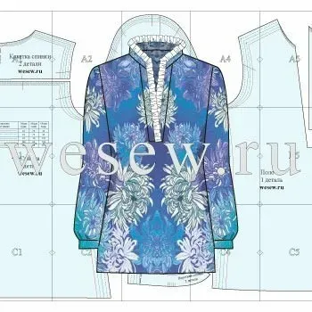 [wesew.ru] Готовая выкройка блузки с рюшем