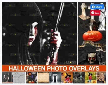 [Creativefabrica] Halloween Clipart & Halloween Overlays