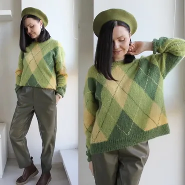 [kuzmina_knitwear] Джемпер Ромбы (Елена Кузьмина)