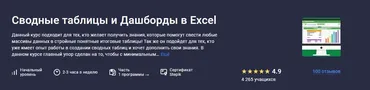 [Stepik] Сводные таблицы и Дашборды в Excel (Лариса Зубенкова)