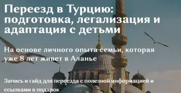 Переезд в Турцию: подготовка, легализация и адаптация с детьми. Тариф Одна страна (Галина Ковтун)