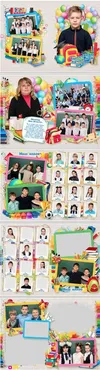 [ctw-design] Шаблон для выпускников начальных классов Школьные мелодии. Макет №060-297САНШ (Шерханская тигрица)