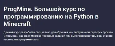 [stepik] ProgMine. Большой курс по программированию на Python в Minecraft (Александр Бобуров)