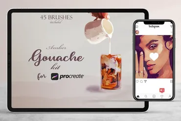 [Creative Market] Amber Gouache Kit for Procreate (Liquid Amethyst Art)