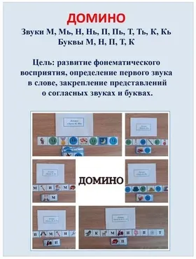 [Шкатулка логопеда] Игра Домино. Согласные звуки и буквы 1 периода обучения грамоте (Юлия Новоселова)