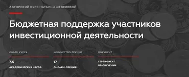 [Legal Academy] Бюджетная поддержка участников инвестиционной деятельности (Наталья Шевелева)