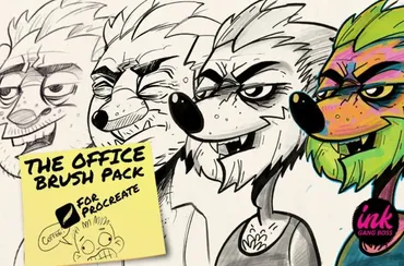 The Procreate Office Pen Brush Pack/Набор кистей Procreate Office Pen (Ink Gang Boss)