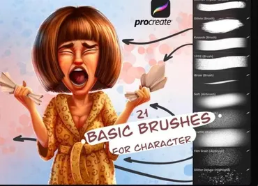 [gumroad.com] 21 Basic brushes for Procreate app / 21 базовых кистей для Procreate (Kris Plazun)